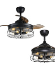 36" Benally Industrial Black Ceiling Fan - IPLUS Lighting