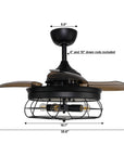 36" Benally Industrial Black Ceiling Fan - IPLUS Lighting