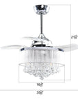 36" Bangaiore Crystal Ceiling Fan