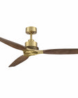48" Louise Modern Soft Brass Ceiling Fan with Solid Wood Blades