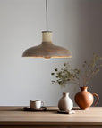 Rustic Industrial 1 - Light Wooden Pendant Light with Jute Rope Accent