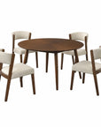 Harlow 5-Piece Walnut Round Dining Set