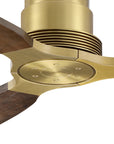 48" Louise Modern Soft Brass Flush Mount Ceiling Fan with Solid Wood Blades