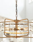 Modern Crystal 4-Light Golden Black Pendant Light - IPLUS Lighting