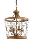 4-Light Rustic Saddlebrown Pendant Lighting - ParrotUncle
