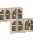 55" Aria Modern Oak Sideboard Cabinet with Arched Glass Doors
