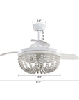 42" Huang Farmhouse Wooden Beads Ceiling Fan - IPLUS Lighting