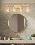 Clear Glass Jasper Modern 4-Light Bathroom Vanity Light