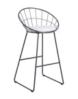 Veya Set of 2 Modern Metal Bar Stools with Cushions