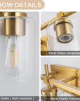Clear Glass Jasper Modern 4-Light Bathroom Vanity Light