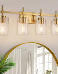 Clear Glass Jasper Modern 4-Light Bathroom Vanity Light