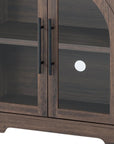 55" Aria Modern Oak Sideboard Cabinet with Arched Glass Doors