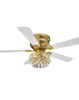 48” Aurora Soft Brass Crystal Ceiling Fan
