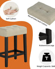 48" Modern Breakfast Dining Table Set with 2 Stools and Travertine Top