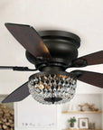 48" Modern Reversible Crytsal Ceiling Fan - IPLUS Lighting