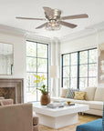 48" Thurber Satin Nickel Reversible Ceiling Fan - IPLUS Lighting