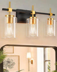 Clear Glass Jasper Modern 3-Light Bathroom Vanity Light