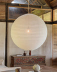 LUNA 19.7" Off-White Linen Wabi-Sabi Pendant Light – Handcrafted Japandi Lighting - IPLUS Lighting