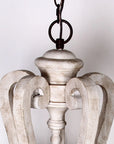 5 Light Wooden Antique Candle Chandelier - IPLUS Lighting