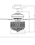 52" Wethington Crystal Ceiling Fan