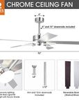 52" Modern Ceiling Fan with LED Light - IPLUS Lighting