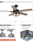 52" Antone Industrial Reversible Ceiling Fan
