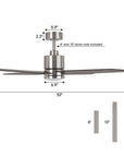 52" Ashby Industrial Satin Nickel DC Ceiling Fan - IPLUS Lighting