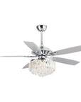 52" Elkton Modern Crystal Ceiling Fan