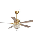 52" Ganga Modern Downrod Mount Crystal Ceiling Fan - IPLUS Lighting