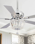 52" Ganga Modern Downrod Mount Crystal Ceiling Fan - IPLUS Lighting