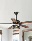 52" Matte Black Cage Ceiling Fan