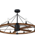 52" Amelia Black Industrial Fandelier