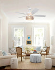 52" Harriet White Farmhouse Ceiling Fan - IPLUS Lighting