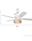 52" Harriet White Farmhouse Ceiling Fan - IPLUS Lighting