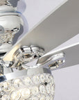 52" Kanpur Flush Mount Reversible Crystal Ceiling Fan