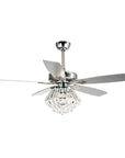 52" Kerala Chrome Reversible Crystal Ceiling Fan
