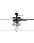 52" Kerala Chrome Reversible Crystal Ceiling Fan