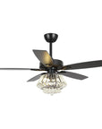 52" Kerala Chrome Reversible Crystal Ceiling Fan
