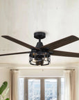 52" Kolkata Industrial Downrod Mount Reversible Ceiling Fan - IPLUS Lighting