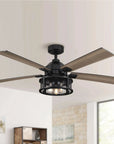52" Industrial Reversible Mesh Led Ceiling Fan - IPLUS Lighting