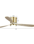 52" Mayna Copper Flush Mounted Ceiling Fan - IPLUS Lighting