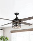 52" Mirelle Indoor Black Ceiling Fan - IPLUS Lighting