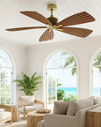 52" Porter Soft Brass IP66 Outdoor Ceiling Fan