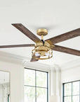 52" Industrial Reversible 5 Blade Led Ceiling Fan