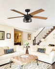 52" Industrial Reversible 5 Blade Led Ceiling Fan