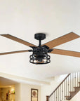 52" Industrial Reversible 5 Blade Led Ceiling Fan