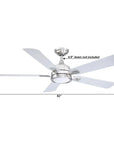52" Tata Nagar Brush Nickel Reversible Ceiling Fan