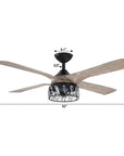 52" Tata Nagar Farmhouse Reversible Crystal Ceiling Fan - IPLUS Lighting
