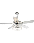 52" Tibuh Modern Crystal Chandelier Ceiling Fan