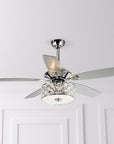 52" Tibuh Modern Crystal Chandelier Ceiling Fan